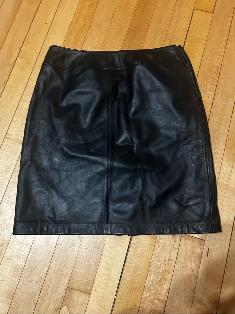 Croft & Barrow Black Lambskin Leather Mini Skirt